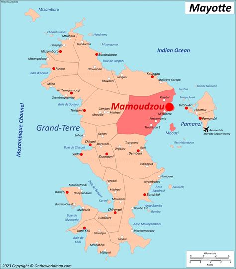capital de mayotte|Mamoudzou Map .